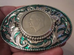 1976 BICENTENNIAL LIBERTY SILVER DOLLAR COIN BELT BUCKLE – GW-12
