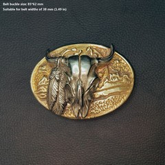 Casting Brass Buffalo Skull Belt Buckle, Personalized Metal Men Belt Buckle,gift