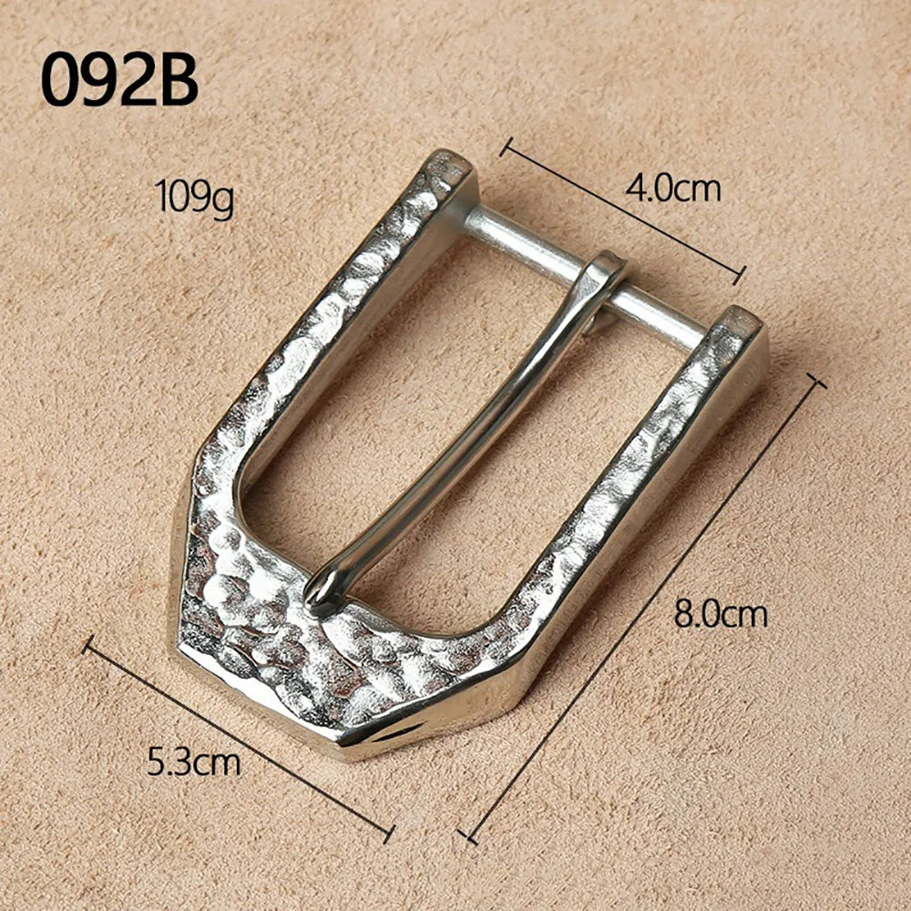 Solid 304 Stainless Steel Hammered Texture Belt Bucke for Hand Craft Making belt