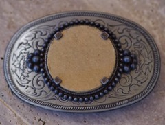 BELT BUCKLE Stone or Coin Holder Southwestern Cowboy High Quality Made in USA