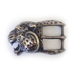 Black Jaguar Angry Head Bronze Belt Buckle