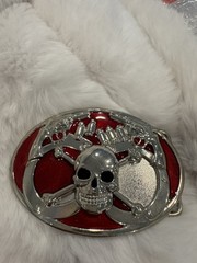 New Belt Buckle Scull Head Put Up Your Guns Rocker Emo New