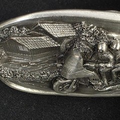 1984 Bergamot Brass Works Motorcycle Belt Buckle N149 Vintage Made in USA