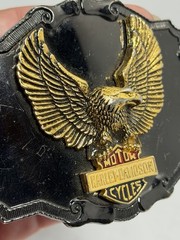 Vintage Harley-Davidson Eagle Belt Buckle OS Silver Gold 3D Biker Americana USA