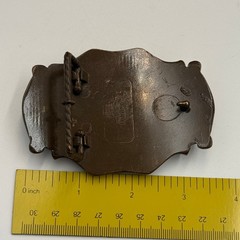 Vintage Eagle Rifle American Flag Belt Buckle Patriotic Western Bronze Tone 3D