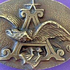 ANHEUSER BUSCH BELT BUCKLE EAGLE/LETTER &lsquo;A » LOGO American Beer Advertising 3.5&Prime;