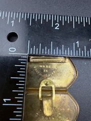 Vintage Womens Buckle Gold Tone Plaid Made in Czechoslovakia
