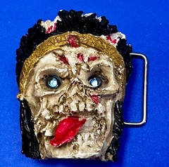 Creepy Pirate Skull W/ Led Light Color Chang Eyes Halloween Cosplay Belt Buckle