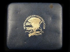 SA13174 *NOS* REALLY NICE *NORTH AMERICAN HUNTING CLUB* SOLID BRASS BELT BUCKLE
