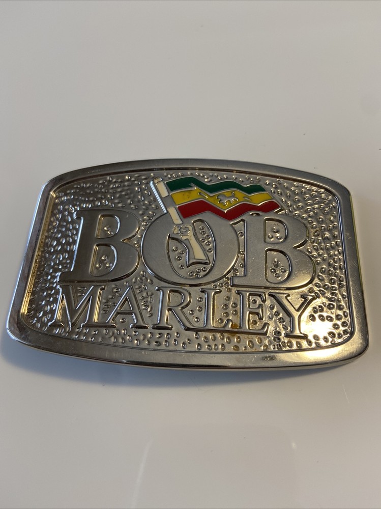 2006 Bob Marley with Flag Belt Buckle for 1.5&Prime; Belt 3.75&Prime; x 2.5&Prime; Arched Front