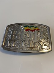 2006 Bob Marley with Flag Belt Buckle for 1.5&Prime; Belt 3.75&Prime; x 2.5&Prime; Arched Front