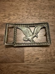 Vintage Belt Buckle Silvertone Eagle Embossed Country Western Retro USA