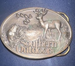 Men&rsquo;s Silver Metal Western Belt Buckle Outdoor Hunting Deer Oval Figural 1.5 in