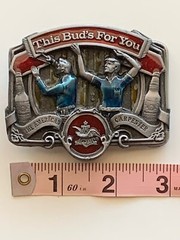Vtg Anheuser-Busch Budweiser Belt Buckle 1987 American Carpenter Salute C-175