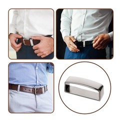 JJUNW 4 Pcs Groove Belt Keepers, Stainless Steel Brass Alloy 4, Black, White