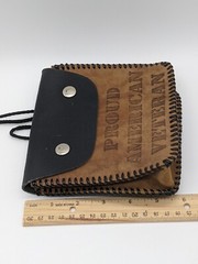 Proud American Veteran Brown/Tan Belt Bag Personal Accessory Case