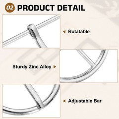 8Pcs Belt Buckle, 1.77&Prime; Single Prong Round Centre Bar Buckles, Silver