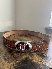 Initial Tennessee UT Monogram Western Cowboy Women Orange Sequin Belt / Buckle