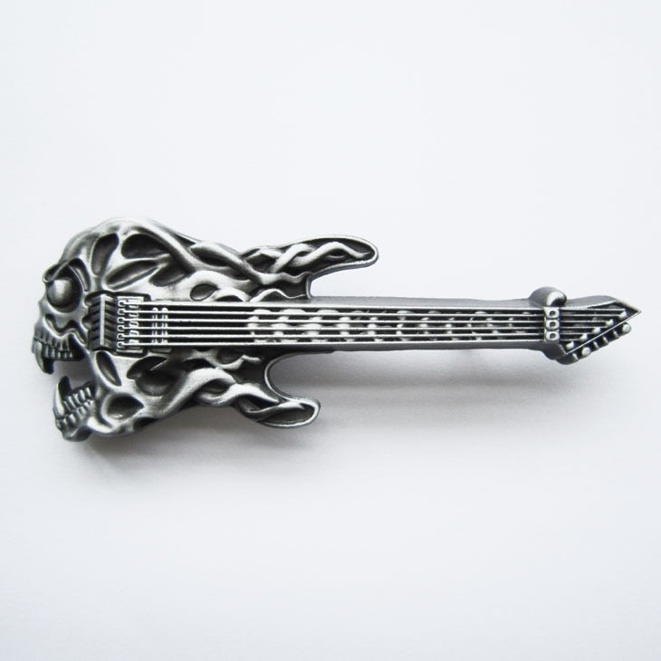 Skull Guitar Heavy Metal Rock & Roll Music Metal Fashion Belt Buckle