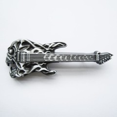 Skull Guitar Heavy Metal Rock & Roll Music Metal Fashion Belt Buckle