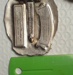 Wyoming Studio Art Works Belt Buckle 1975 « the right to keep and bear arms »