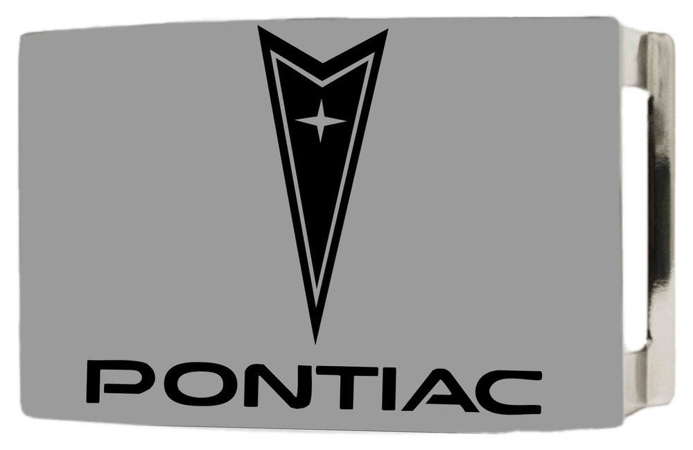 Brushed Silver Pontiac Rock Star Buckle Official Licensed