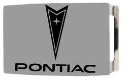 Brushed Silver Pontiac Rock Star Buckle Official Licensed