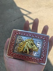 Western Buckle Gold Silver Red Horse Head Cowboy Buckle Fit 2 » Hebilla Vaquero