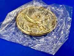 Majestic American Eagle Flying Wings Wide W/ Starburst Two Tone NOS Belt Buckle