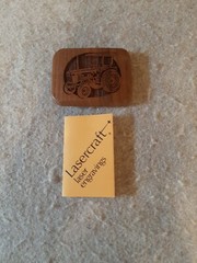 1977 Lasercraft Laser Engraved Wood Belt Buckle Agriculture Farm Tractor