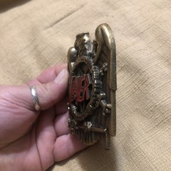 Antiqued Bronze Brass Color Eagle Music Rock Band Belt Buckle
