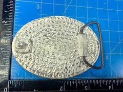 4 Ball Number Channel 4 News? Vintage Custom Enameled Belt Buckle