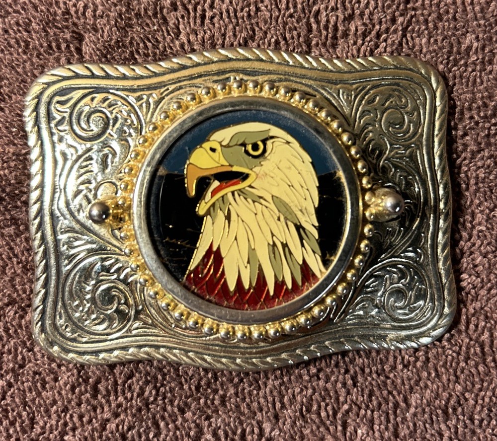 Vintage 3” American Bald Eagle Belt Buckle *Made In USA*