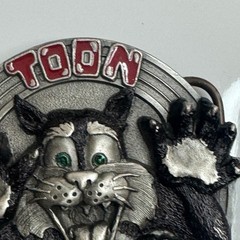Bergamot 1994 Toon Time Cat Belt Buckle Pewter Made in USA G 77