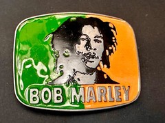 Bob Marley Rasta Multicolor Green Orange One Love Metal Belt Buckle