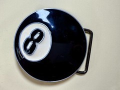 Eight Ball Pool Game Magic Figural Black & White New Belt Buckle