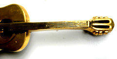 Vintage 1978, Solid Brass, Baron Belt Buckle Country Western Guitar, Free Ship