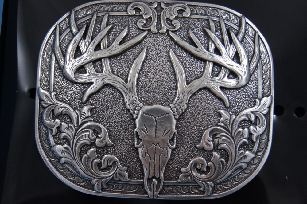 Nocona Western Buck Deer Skull Belt Buckle 37984