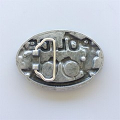 Antique Silver Hero Law Enforcement Belt Buckle