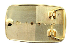 40×30 Oval Lapis Lazuli Cab Gold Color 3 1/3 x 2 1/10 Inch Belt Buckle PBB19