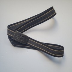 The North Face Canvas Belt Silver Buckle Striped Black Tan Accessories