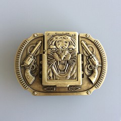 Vintage Bronze Western Tiger Wildlife Lighter Belt Buckle also Stock in US