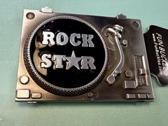 DJ ROCK STAR Turntable Music Record Player Musicians Music Lovers Belt Buckle