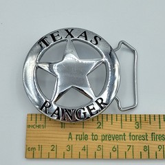 Texas Ranger Badge Belt Buckle (Silver)