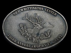 UB01116 **NRA WHITTINGTON CENTER THIRD ANNUAL TROPHY ELK HUNT** BELT BUCKLE