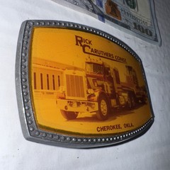 Vintage Rick Caruthers Construction Okla BELT BUCKLE
