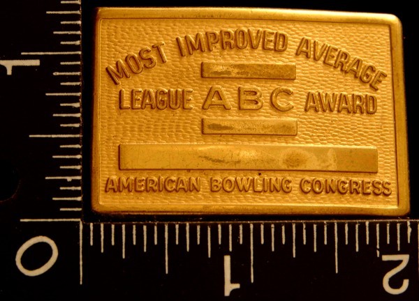 LL18108 VINTAGE **BOWLING LEAGUE AWARD** MOST IMPROVED BELT BUCKLE