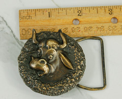 Ferdinand the Bull belt buckle western Bergamot Brass Works 1976