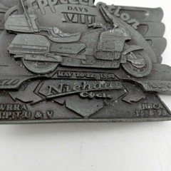 Motorcycle Rally Belt Buckle Illinois Niehaus Cycles Appreciation Days Vintage