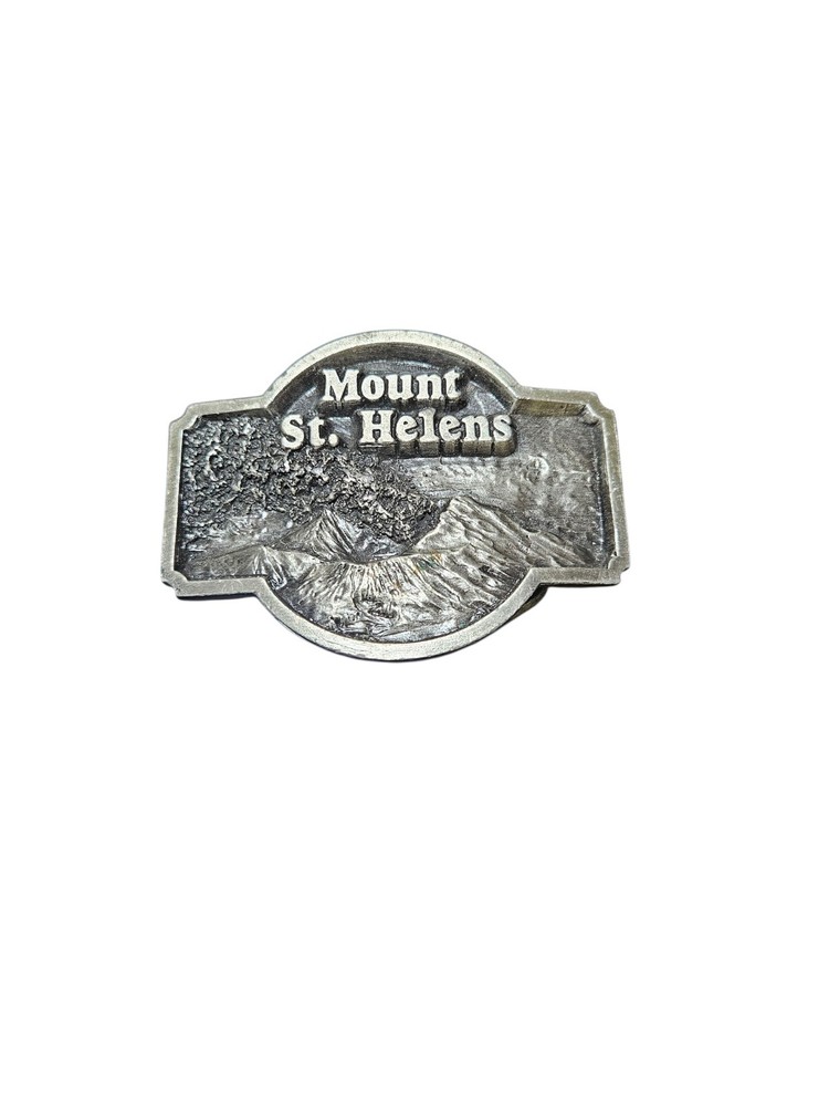 1980 MOUNT ST HELENS BELT BUCKLE – Pewter – Broken See Pictures